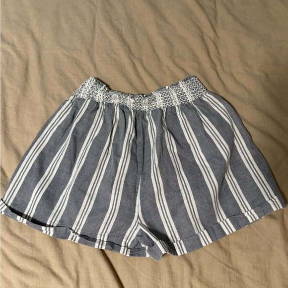 Striped Blue and White Women's Shorts - Picture 4 of 6